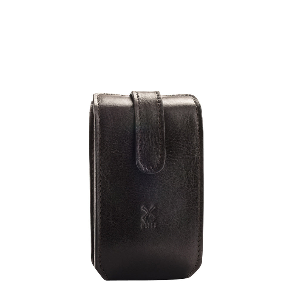 MUHLE TRAVEL Black Leather Travel Razor and Shaving Brush Case