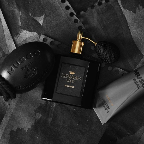 Musgo Real Black Edition Fragrance, Soap and Cream.