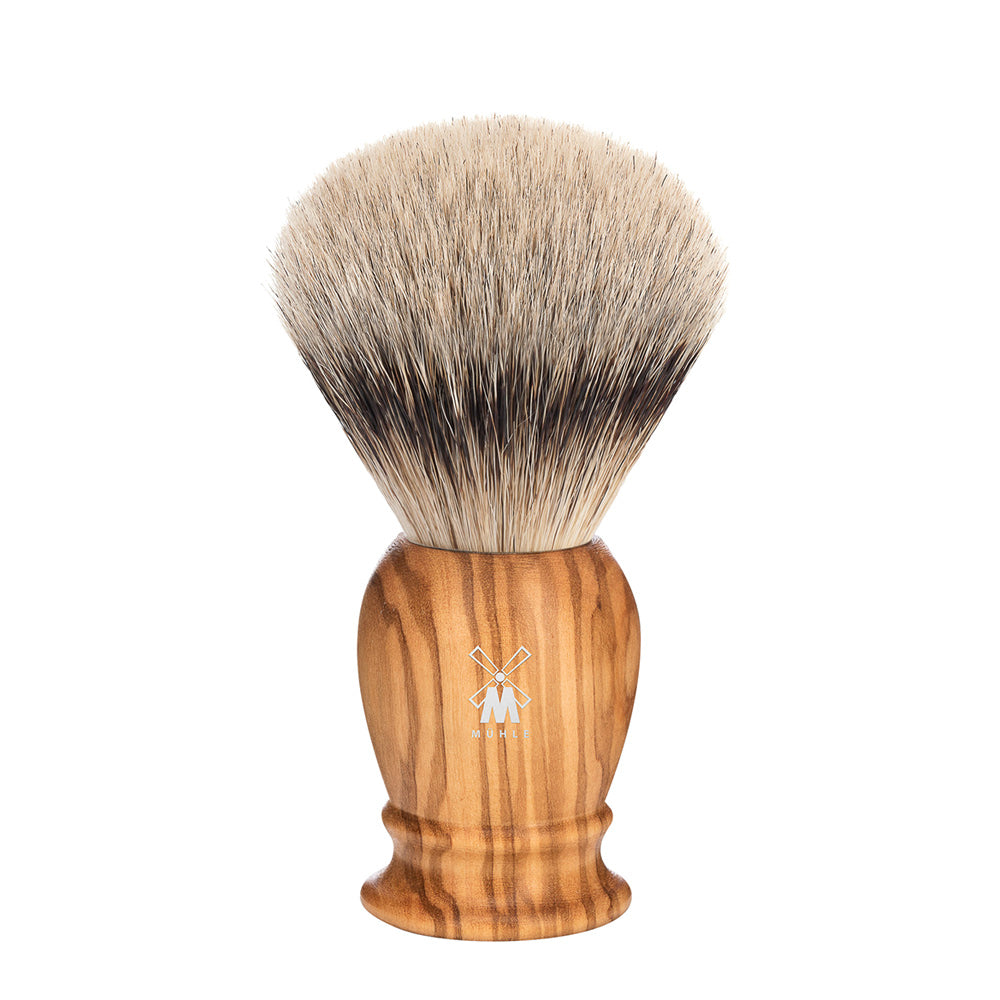 MÜHLE CLASSIC Olive Wood Silvertip Badger Shaving Brush - Large