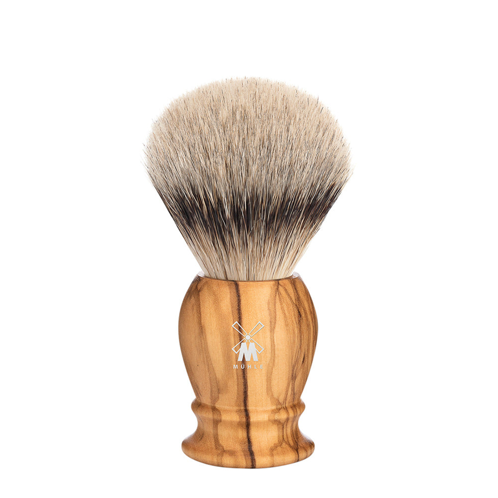 MÜHLE CLASSIC Olive Wood Silvertip Badger Shaving Brush - Medium