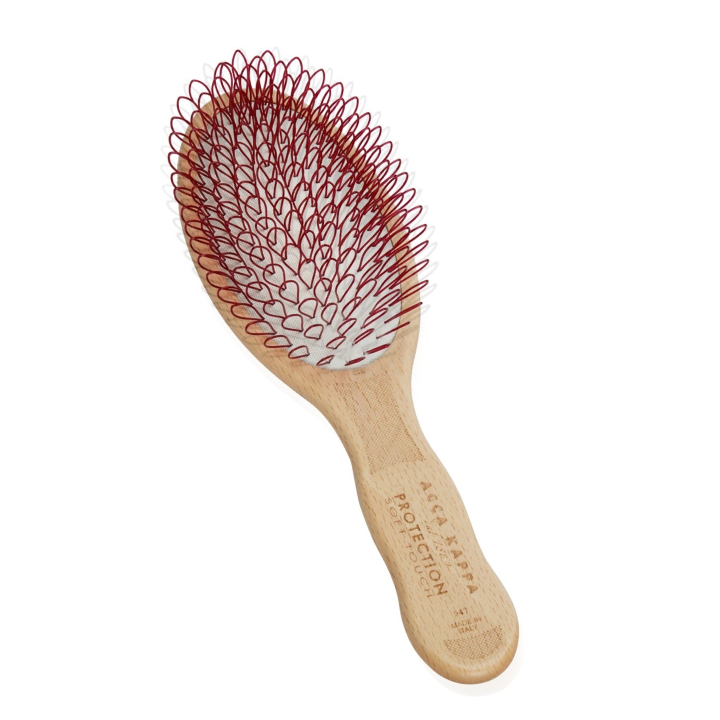 ACCA KAPPA Protection Extra Soft Looped Nylon Oval Beech Wood Brush