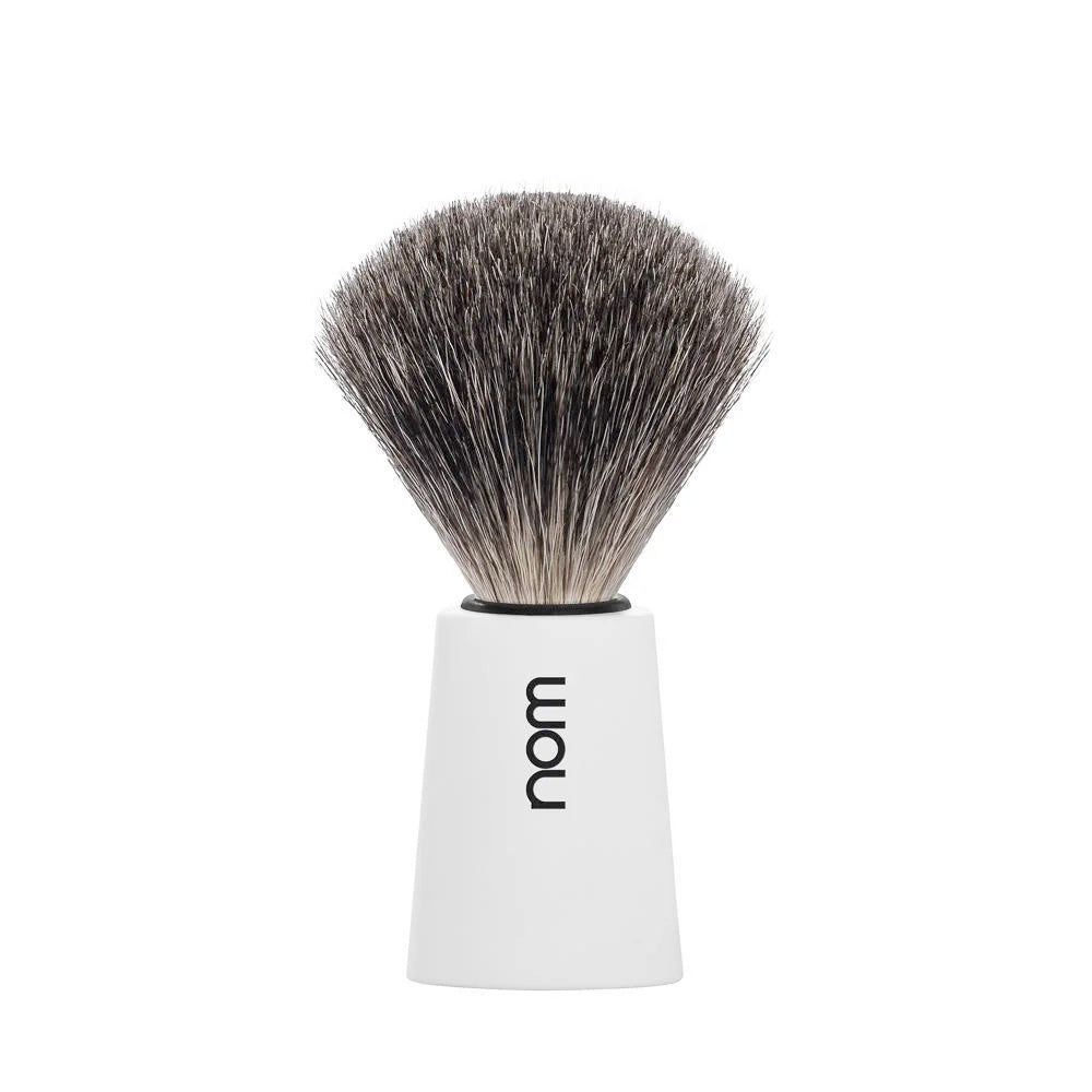 nom CARL Pure Badger Shaving Brush in White