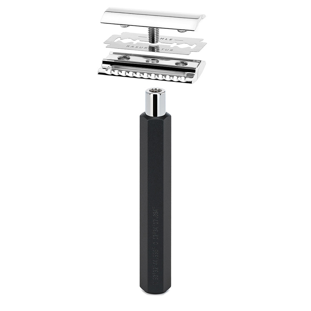 MUHLE HEXAGON Closed Comb Safety Razor in Graphite – The Brighton Group UK