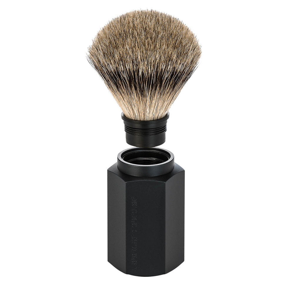 MUHLE HEXAGON Silvertip Badger Shaving Brush in Graphite