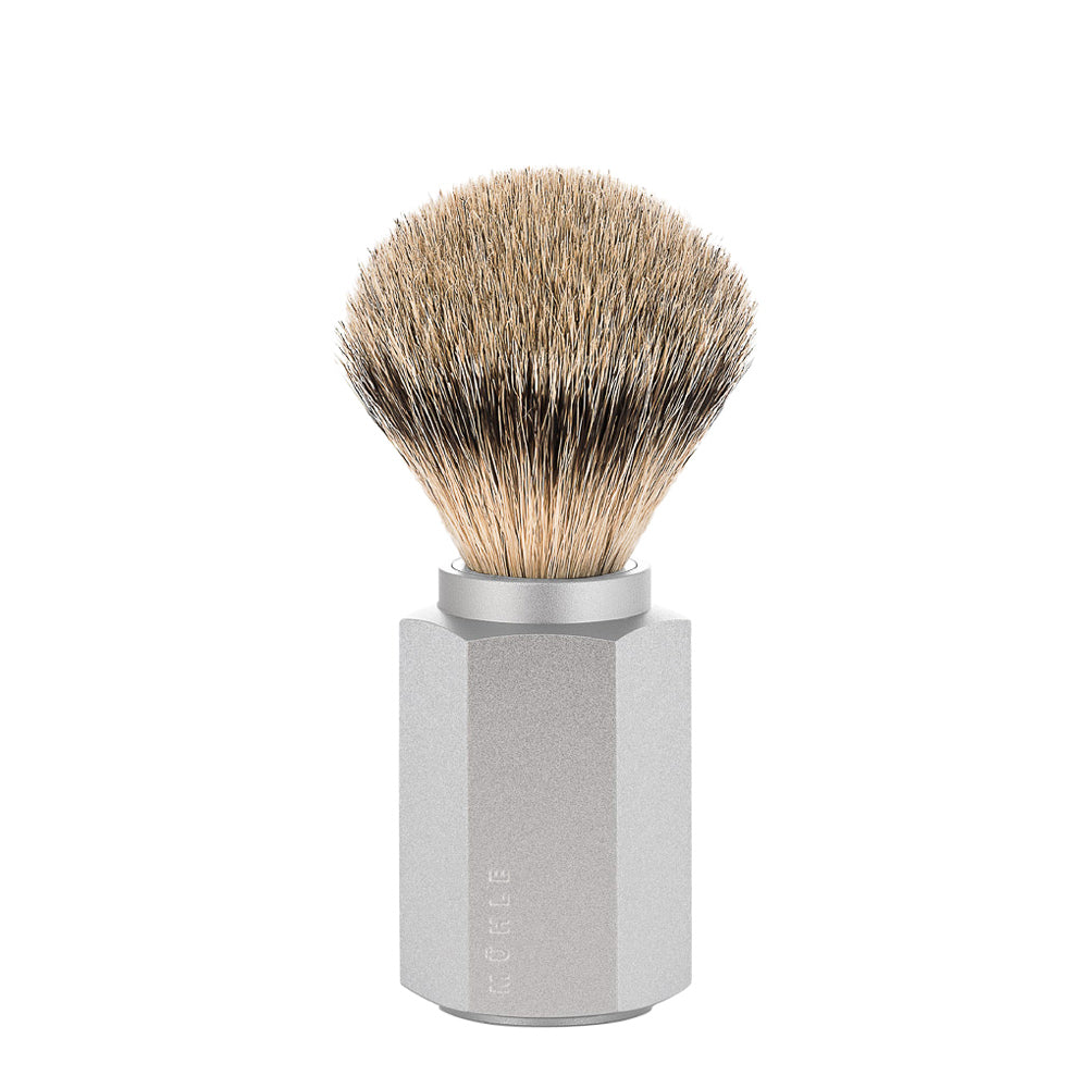 MUHLE HEXAGON Silver 3-piece Silvertip Badger Safety Razor Shaving Set ...