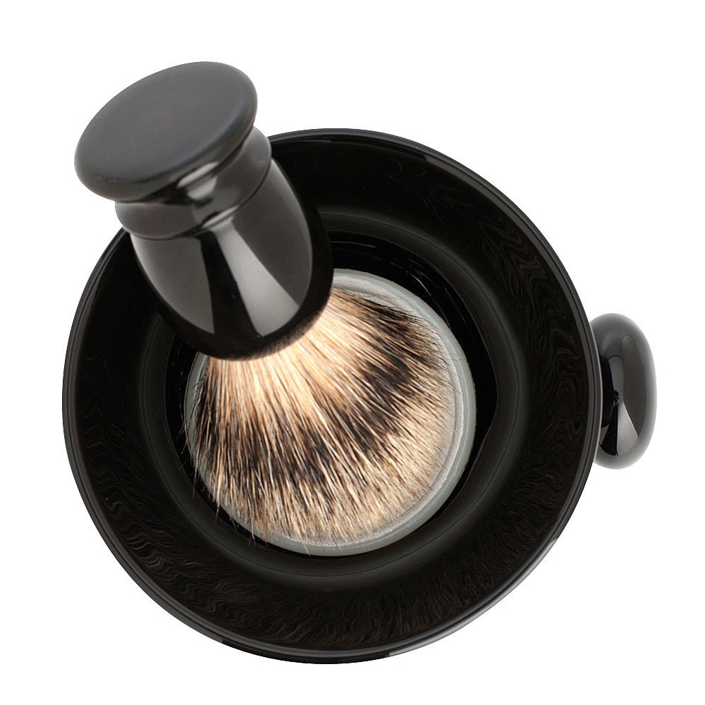 MUHLE Black Porcelain Shaving Crucible with Handle